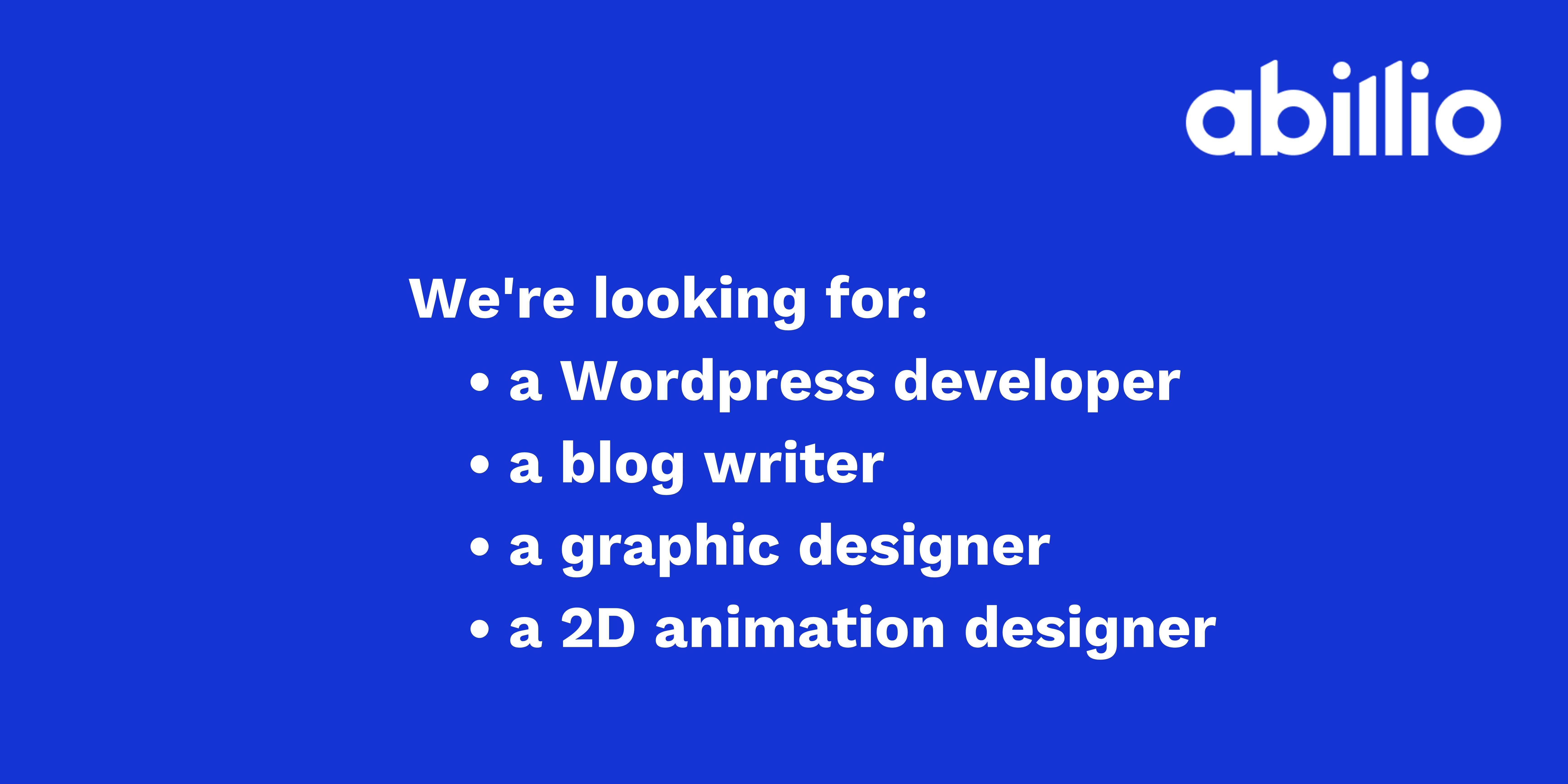 We Are Hiring Freelancers